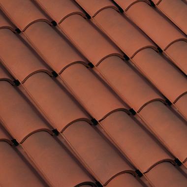 Керамическая черепица Braas Галиан 12  28,5*43,7 состаренный красный