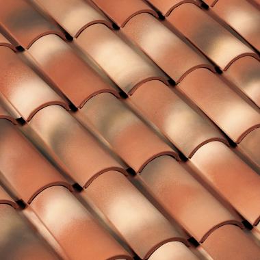 Керамическая черепица Braas Галиан 12  28,5*43,7 красный с патиной