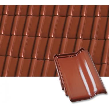 Керамическая черепица Roben MonzaPlus каштановая ангобированная  