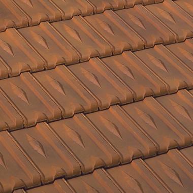 Керамическая черепица Braas модель "Винтаж" 25,5*43,5 состаренный коричневый