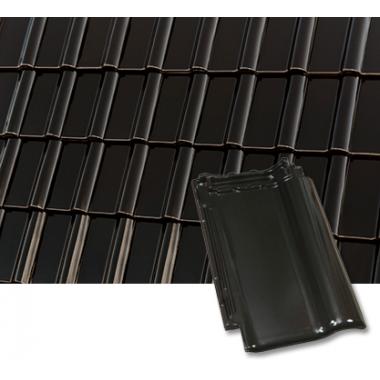 Керамическая черепица Roben PIEMONT черно-коричневая глазурованная